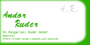 andor ruder business card